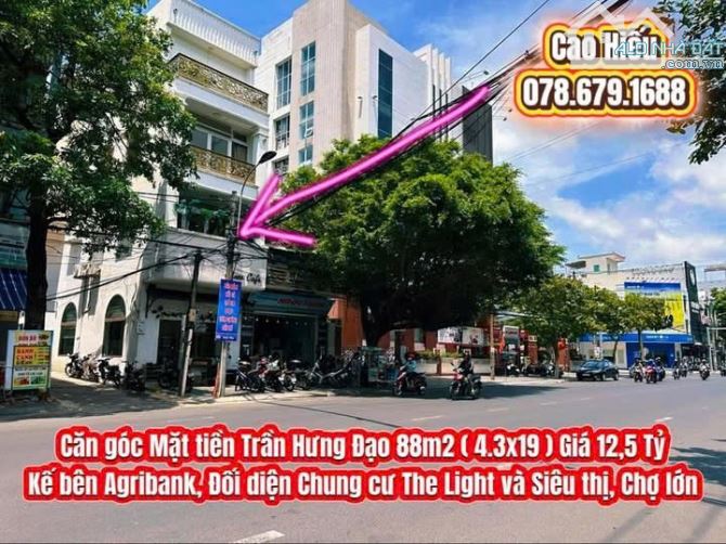💥Căn góc Mặt tiền Trần Hưng Đạo 88m2 ( 4.3x19 ) Giá 12,5 Tỷ. Trung tâm Thành Phố