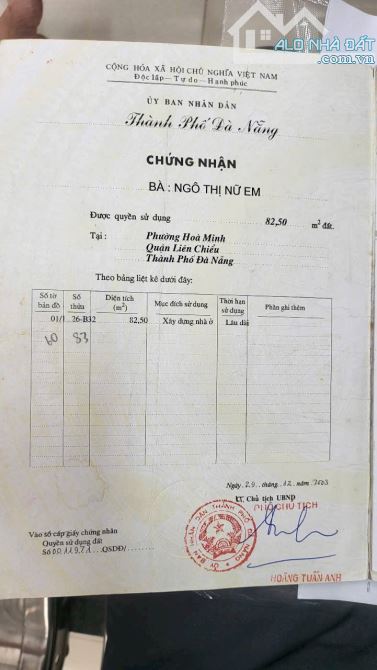 Bán nhà cấp 4 Đường Phú Lộc 17 - Hoà Minh - Liên Chiểu