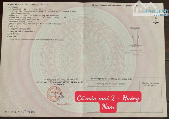 BÁN ĐẤT ĐƯỜNG 5M5 CỔ MÂN MAI 2,HÒA XUÂN,CẨM LỆ,ĐÀ NẴNG