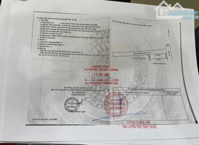 Bán đất Minh Tân - Kiến Thụy - Hải Phòng