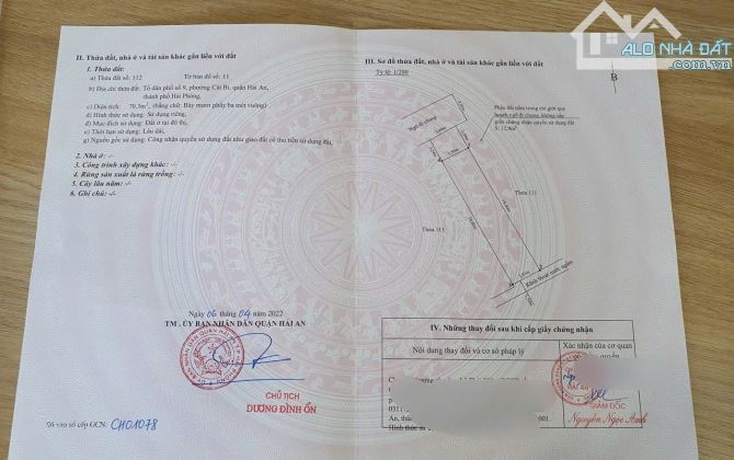 704. + Bán lô đất mặt ngõ Nguyễn Văn Hới Cát Bi Hải An .  + Diện Tích  70,3 M oto qua lại,