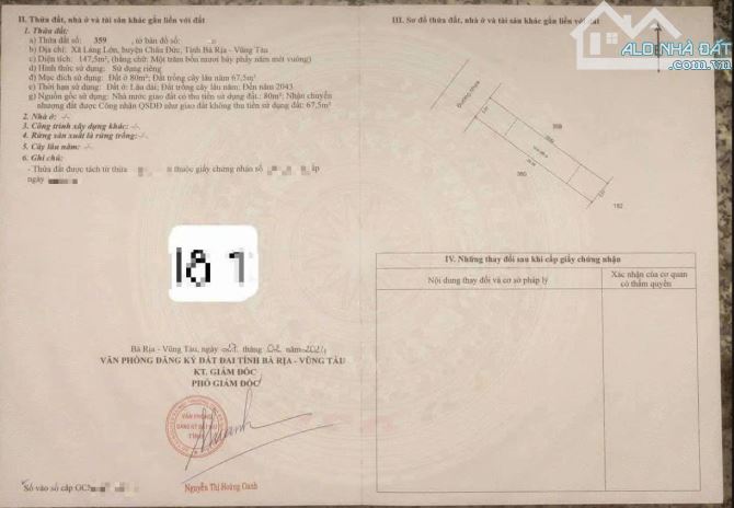 Bán 150m2 (5x30m) Láng Lớn, Châu Đức - 1