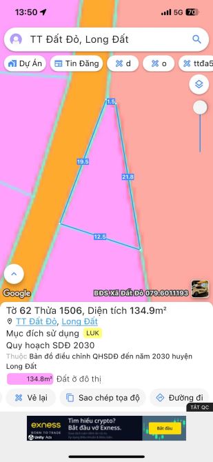 Chủ cần tiền Bán Gấp 4 Lô Đất Liên  kề -Sau trung tâm Xã Đất Đỏ-Thành Phố Hồ Chí Minh Cách - 2