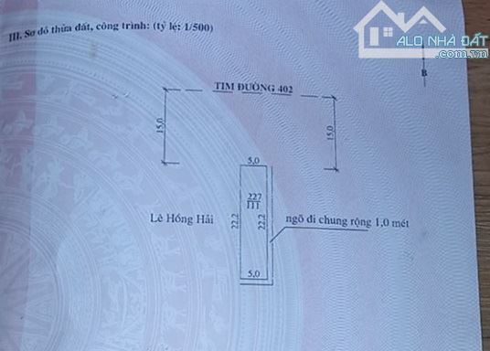Lô góc mặt đường Tư Thuỷ, Hoà Nghĩa, Dương Kinh, 111m2 chỉ 2.1 tỷ - 2