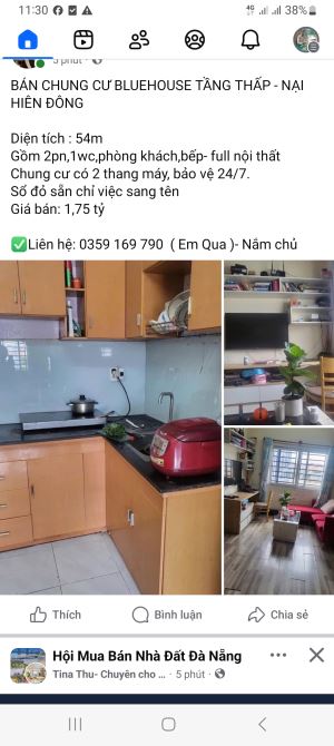 HÓT BÁN CĂN CHUNG CƯ TẦNG THẤP _ NẠI HIÊN ĐÔNG _ 54M² _ 2PN _ FULL NT _ GIA 1.75 TỶ - 2