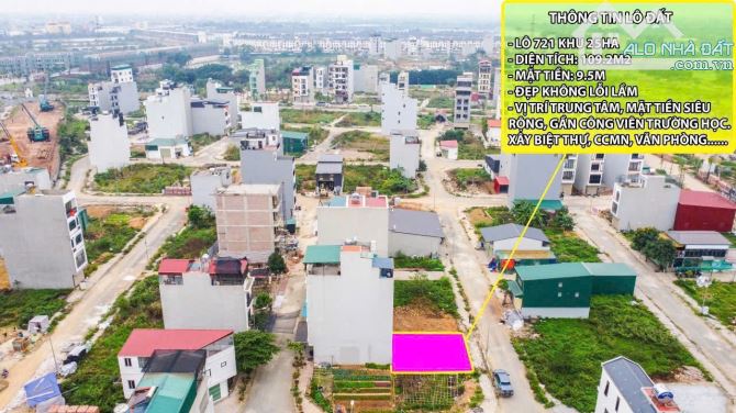 Bá,n Đất Vân Canh - Hoài Đức, 109.2m². Mặt Tiền 9.51m. Đường 11m có vỉa hè gần công viên. - 2