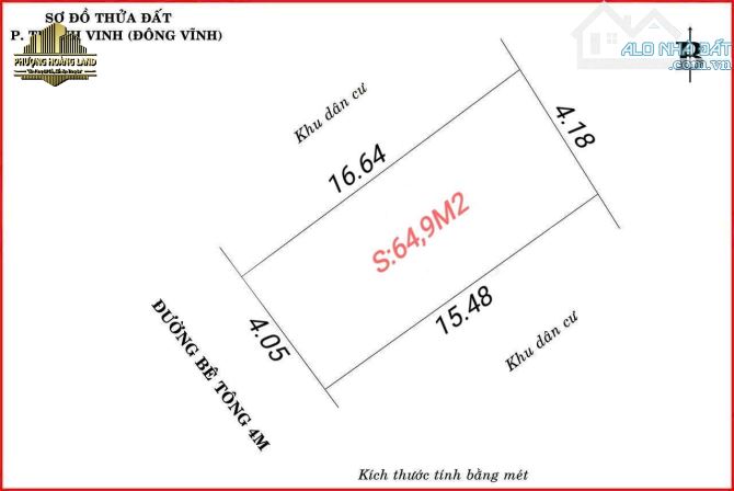 DUY NHẤT 1 LÔ ĐẸP – ĐÔNG VĨNH, PHƯỜNG THÀNH VINH 65m2 TÂY NAM - 3