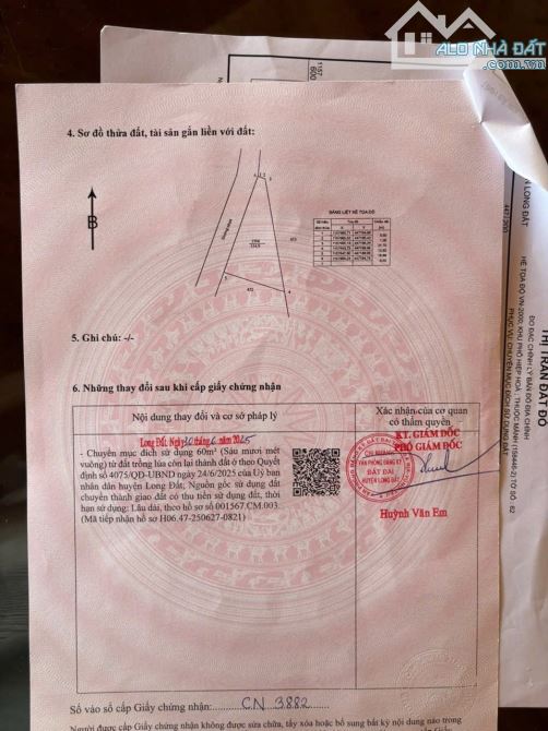 Chủ cần tiền Bán Gấp 4 Lô Đất Liên  kề -Sau trung tâm Xã Đất Đỏ-Thành Phố Hồ Chí Minh Cách - 3