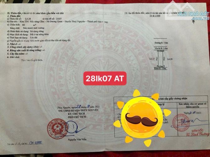 ❎Chào bán 2 lô 28Lk07 và 70lk07  RẺ NHẤT Tái Định Cư Áp Tràn - Phường Thuỷ Nguyên - 3