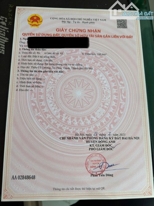 ✅ Bán 100m đất Cổ Dương, Tiên Dương - Ô tô tránh - Trục chính - Thửa đẹp - 4