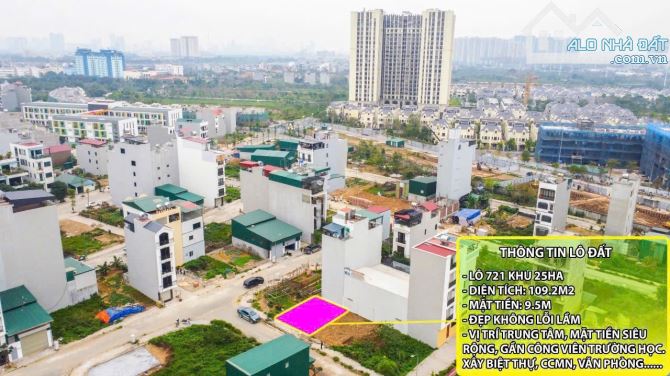 Bá,n Đất Vân Canh - Hoài Đức, 109.2m². Mặt Tiền 9.51m. Đường 11m có vỉa hè gần công viên. - 5