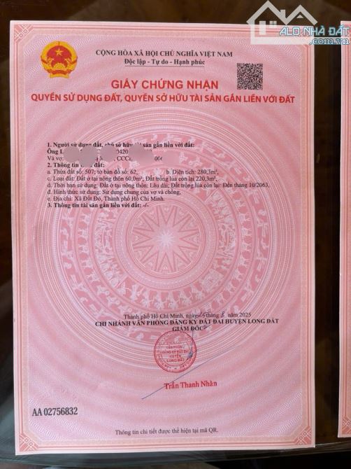 Bán đất sau trung tâm hành chính huyện Đất Đỏ .BRVT dân cư tiện ích , đi biển 10p - 9