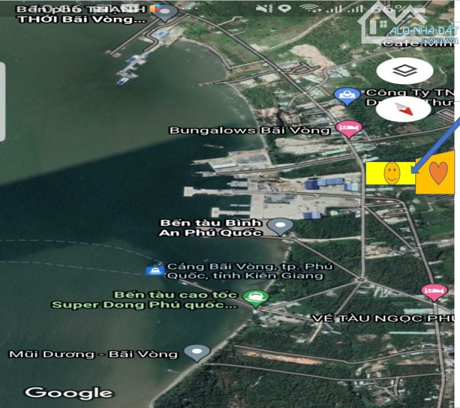 Cho Thuê 10,000m2 Làm Kho Bãi : Bãi Vòng xã Hàm Ninh, Đảo Ngọc, Phú Quốc, Kiên Giang