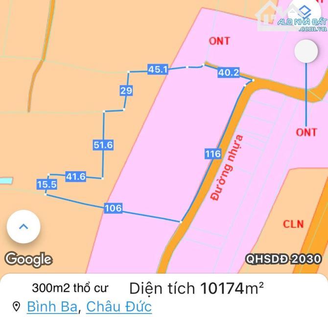 Cần bán 10.174m2 đất thổ cư, mặt tiền đường nhựa đến 116m, cách QL 56 chỉ 1km