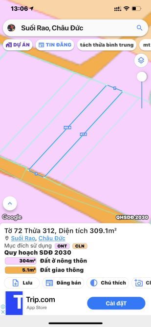 CHỈ 550 TRIỆU SỞ HỮU LÔ ĐẤT ĐẦU TƯ GẦN KHU DÂN CƯ , TRỤ SỞ THÔN 3 - 1