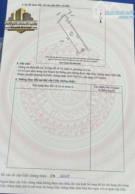 BÁN NHÀ NGÕ LÝ THƯỜNG KIỆT – LÊ LỢI, PHƯỜNG THÀNH VINH 98m2 TÂY BẮC - 1
