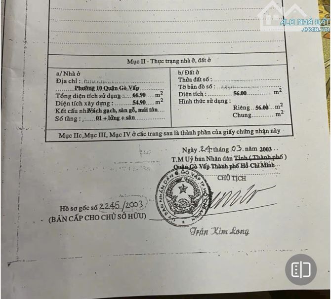 Bán nhà góc 2 mặt tiền hẻm xe hơi Thống Nhất, phường 10, Gò Vấp 5,6tỷ - 1