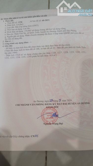 Bán đất An Dương – 60m2 – ngõ 4m – Giá cực rẻ chỉ 780 tr - 1