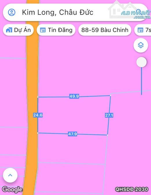 Bán 24,5x48 có 240tc đất thị trấn Kim Long, huyện Châu Đức, BRVT. - 1