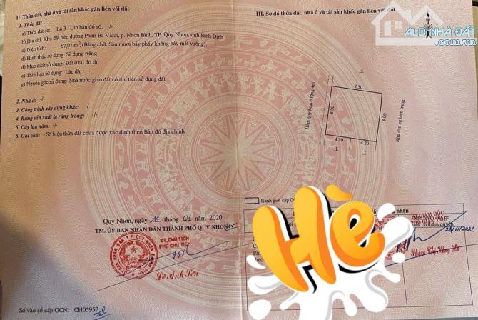Bán đất đường nội bộ ô tô Phan Bá Vành 67m2 - 2
