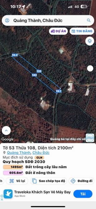 BÁN 2100M2 ĐẤT ĐỎ ĐƯỜNG NHỰA TẠI QUẢNG THÀNH CHÂU ĐỨC, GIÁ CHỈ 1.55 TỈ - 2