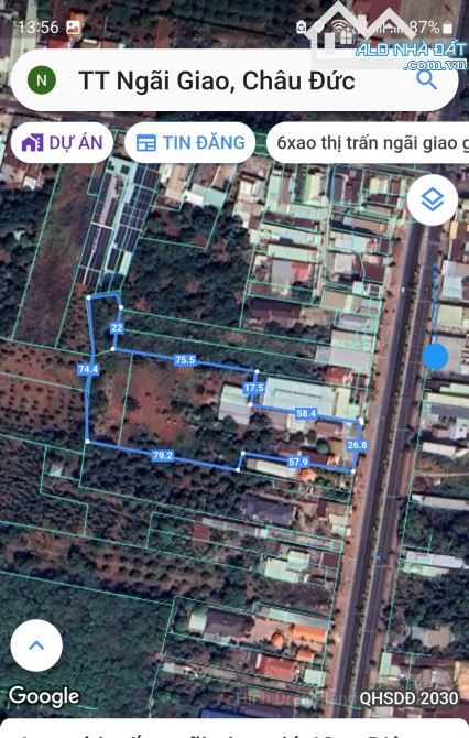 Bán đất quốc lộ 56 thị trấn ngãi giao 6000m2 150 thổ cư giá 60ty. - 2