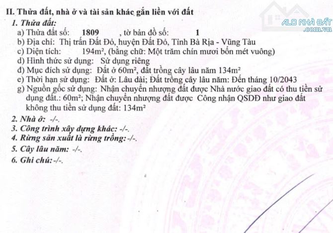 Bán Đất Giá Rẻ Thị Trấn Đất Đỏ chỉ còn 768 triệu, lô đất ngay Th - 3