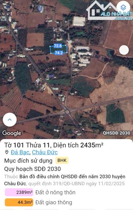 Lô đất đẹp giá đầu tư, 2435m² ngay ngã 6 cây me đá bạc - 3