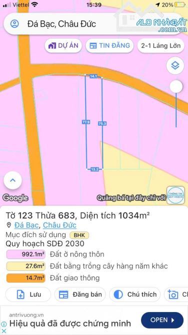 Cần bán 9392m2 đất phủ hồng, mặt tiền đường nhựa đến 65m Đá Bạc Châu Đức Bà rịa Vũng Tàu - 4
