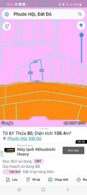 Chính chủ cần bán lô đất mặt tiền đường tỉnh lộ 44b tại Phước Hội, Đất Đỏ, BRVT. Vị trí cự - 4