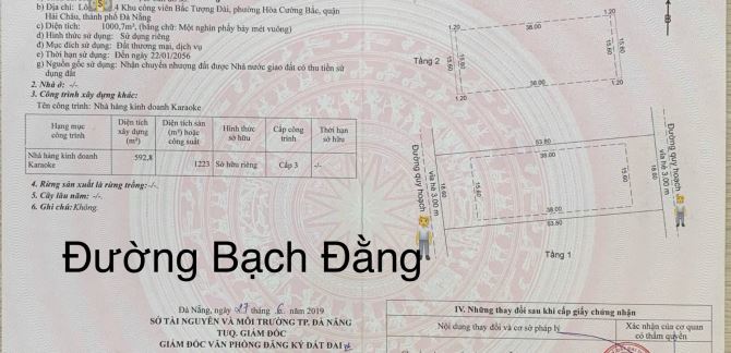 KHÁCH SẠN 1.000M2 NGANG 18.6M 2MT TRƯỚC SAU ĐƯỜNG BẠCH ĐẰNG HẢI CHÂU GIÁ RẺ 118 TỶ.