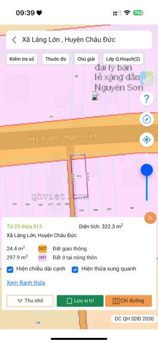 Lô góc 2 mặt tiền MT chính Mỹ Xuân Ngãi Giao Láng Lớn Thuận tiện KD có sẵn Kiot