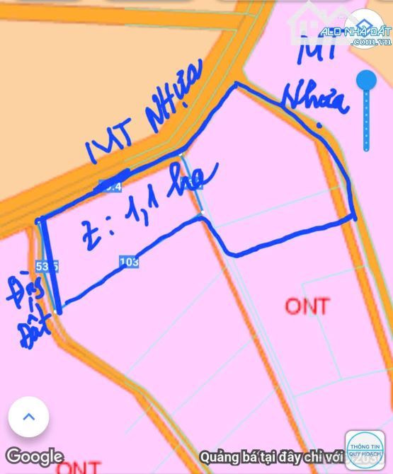 Bán hơn 1ha đất  3 mặt tiền ấp Hiệp Thành, xã Quảng Thành, Châu Đức, Bà Rịa Vũng Tàu