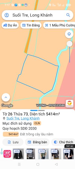BÁN ĐẤT SUỐI TRE LONG KHÁNH - VỊ TRÍ VÀNG GẦN QL1A & CAO TỐC LONG THÀNH - SỔ SẴN SANG TÊN