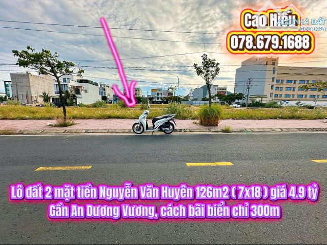 💥Lô đất 2 mặt tiền Nguyễn Văn Huyên 126m2 ( 7x18 ) Giá 4.9 tỷ. Đất biển Tuy Hoà