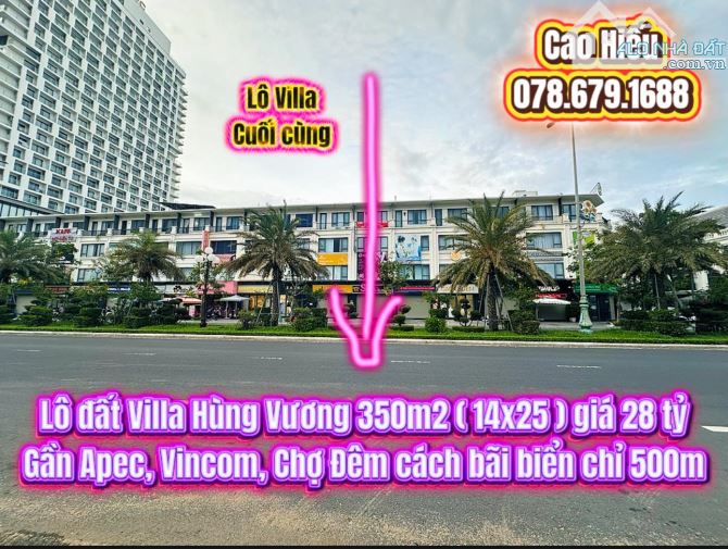 💥Lô đất Villa Hùng Vương, đối diện Vincom 350m2 ( 14x25 ) giá 28 tỷ. Đất Villa Tuy Hoà