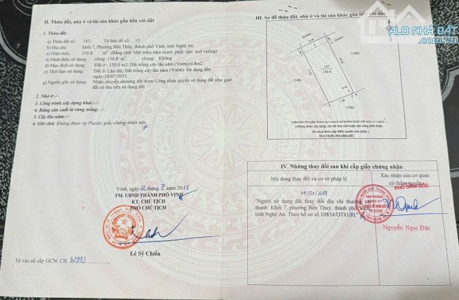 Bán đất đẹp mặt đường Phạm Thị Tảo sát Đại Học Vinh