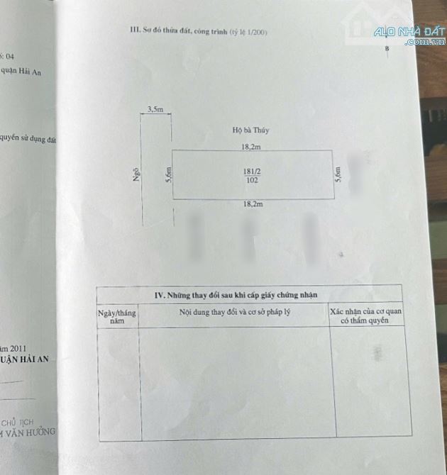 🍀Bán lô đất mặt ngõ giáp tdc Đằng Hải, Hải An, Hải Phòng - Dtmb: 102m2, ngang 5,6m, ngõ t