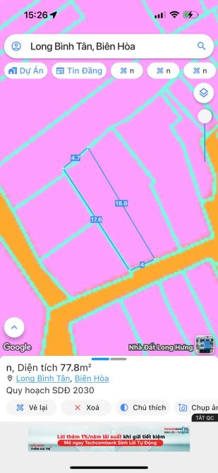 CHỦ NGỘP GỞI CĂN NHÀ CẤP 4 P.LONG BÌNH TÂN, 4X18=77,8M2, SỔ RIÊNG,THỔ CƯ 100%, NGAY NGÃ 4 - 1