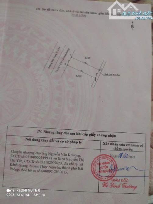 Bán lô đất mặt đường khu phân lô Thôn Phản Kênh Giang - 1