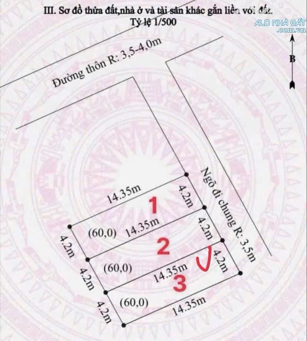 Gửi bán lô đất vuông vắn tại Thuỷ Đường cũ-Phường Thuỷ Nguyên mới - 1