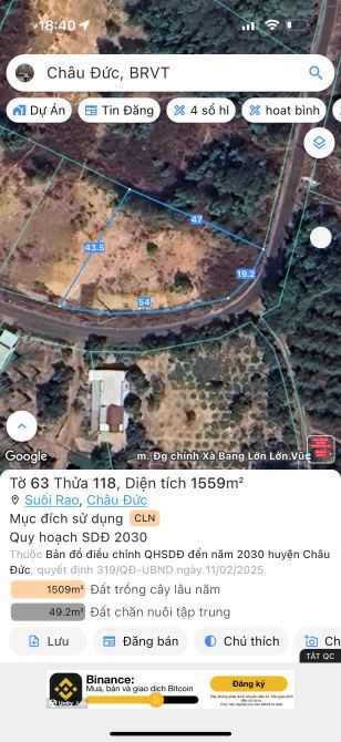 Cần Bán Lô Đất 1,5 Sào Thuộc Suối Rao  Thích hợp làm nhà vườn - 1