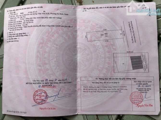 BÁN ĐẤT MẶT TIỀN ĐƯỜNG TRẦN VĨNH KIẾT CÁCH ĐƯỜNG NGUYỄN VĂN CỪ 150m - 1