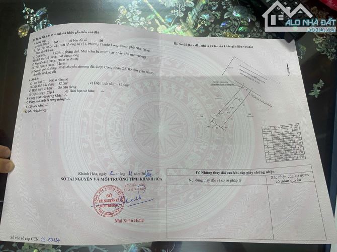 Bán đất mặt đường Lê Văn Tám - Phước Long - Nha Trang Diện tích 137.4m2 ngang 4.7m nở hậu - 1