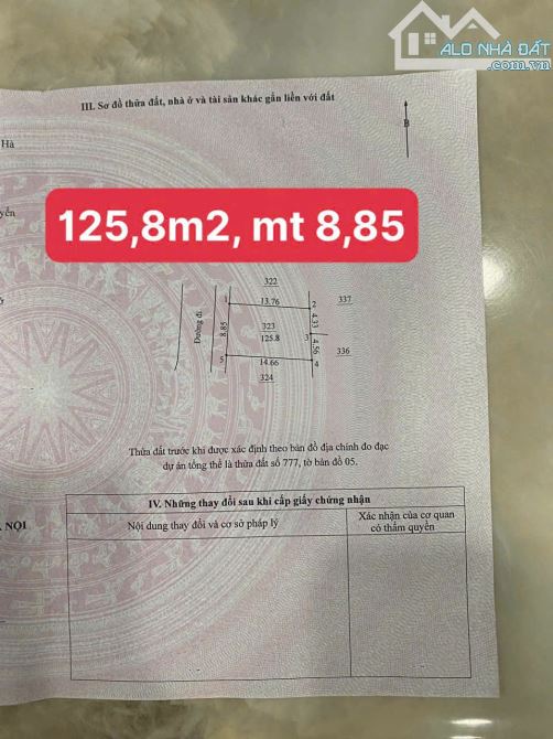 Bá,n Đất Vân Canh - Hoài Đức, 125.8m². Mặt Tiền 8.85m, Khu phân lô công đỗ cửa có vỉa hè. - 1