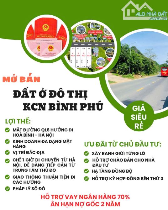 🎯 Mở cửa là có tiền - đầu tư là lãi, siêu phẩm BẤT ĐỘNG SẢN DÒNG TIỀN MẶT ĐƯỜNG QL6, - 1