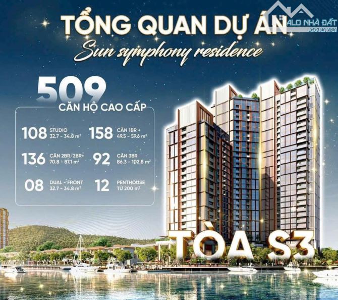 Bán căn 2 Pn 87m2 view biển, bán đảo sơn Trà dự án Sun Symphony giá 5ty8 - 1