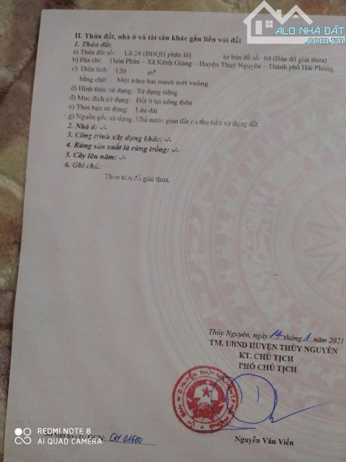 Bán lô đất mặt đường khu phân lô Thôn Phản Kênh Giang - 2