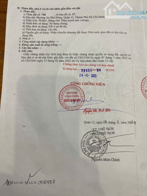 Bán đất đường An Phú  Đông 12, P.APĐ, Q.12: 5 x 10, giá 3,9 tỷ. - 2