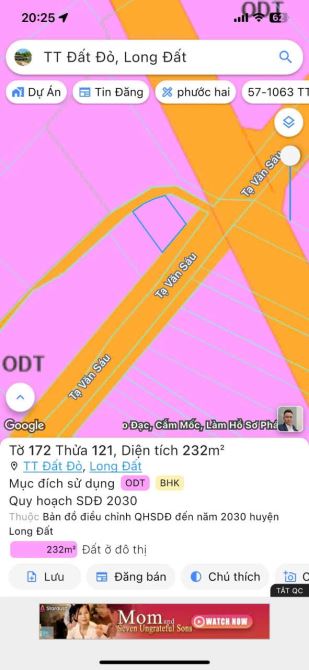 MẶT TIỀN ĐƯỜNG TẠ VĂN SÁU CHUNG TÂM THỊ TRẤN ĐẤT ĐỎ BRVT:   Dt 232 m 14 m mặt tiền sâu 19 - 3